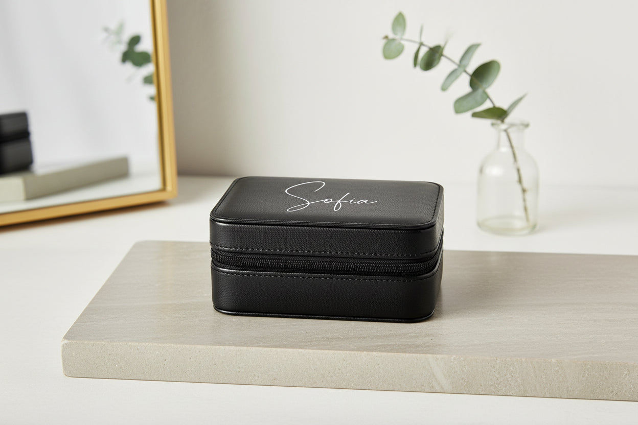 Modular Vegan Leather Jewelry Case  Jewellery Boxes & Storage Deeply Engraved