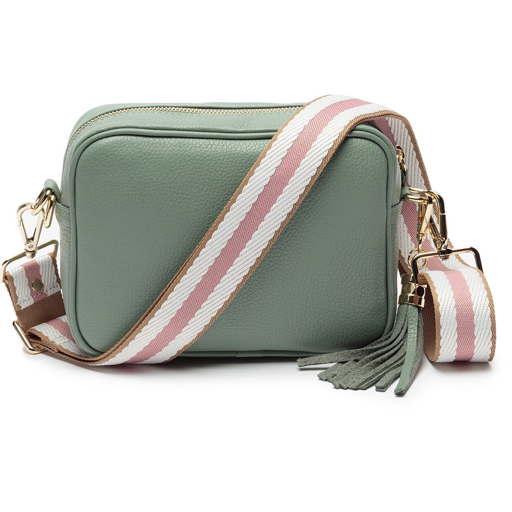 Monogrammed Leather Crossbody Mini Bag in Mint Green  Leather Bags Deeply Engraved