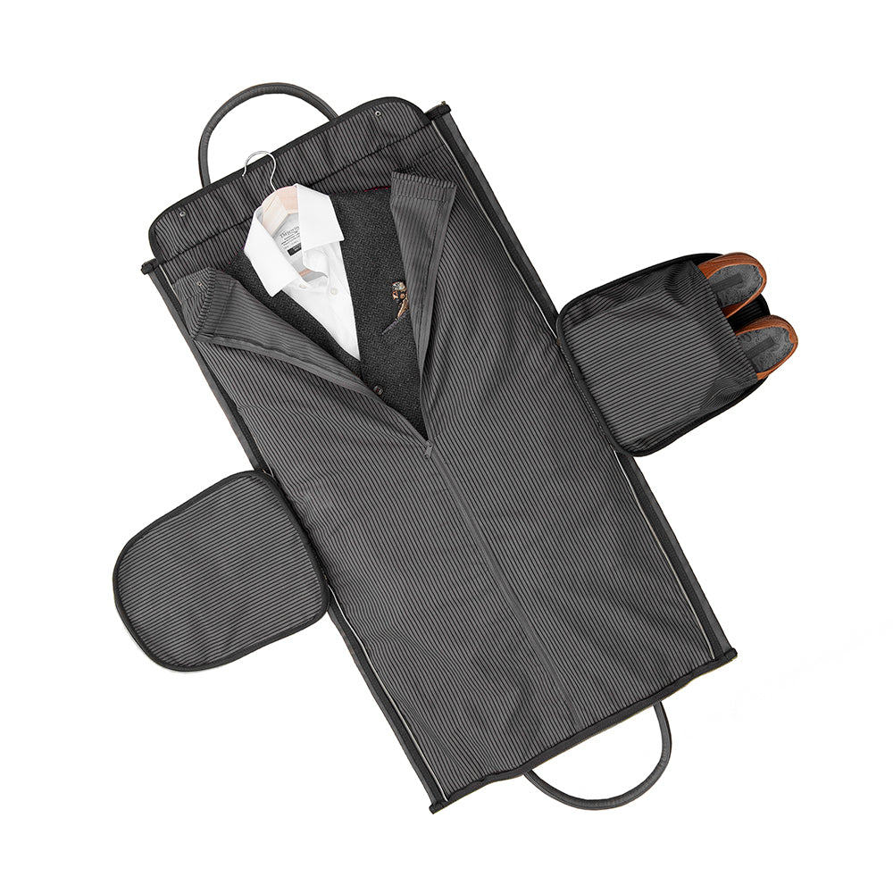 Monogrammed Vegan Leather Garment Bag  Men's Holdall Deeply Engraved