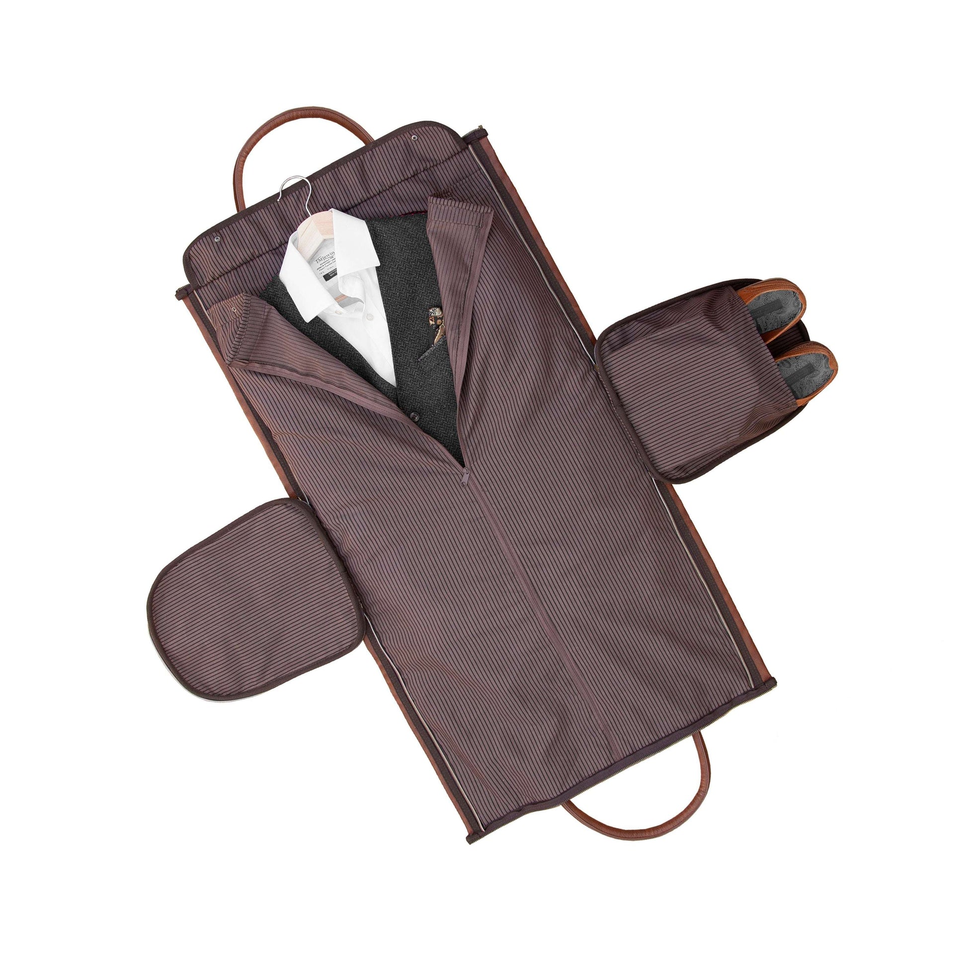 Monogrammed Vegan Leather Garment Bag  Men's Holdall Deeply Engraved