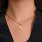 Mother's Day Engraved Baby Feet Necklace with Birthstone  Jewelry Deeply Engraved