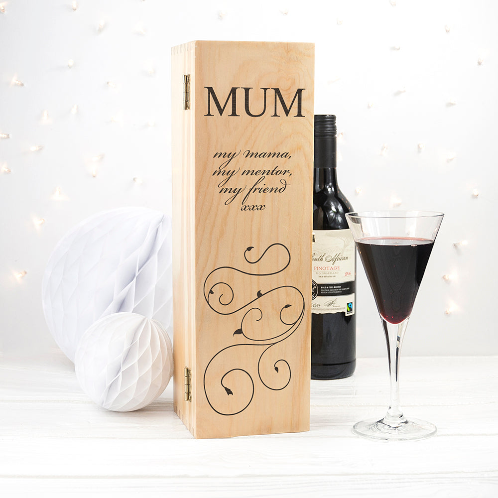 Single Mother's Day Wine Box With Swirls - Lovesakes