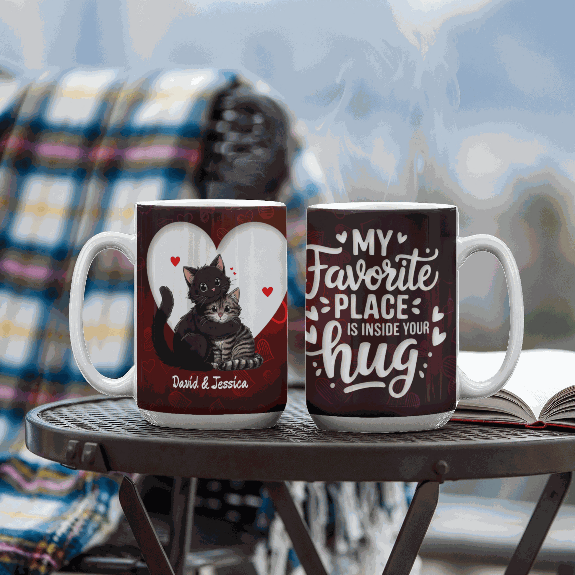 “My Favorite Place” Personalized Couple’s Mug  Drinkware Deeply Engraved