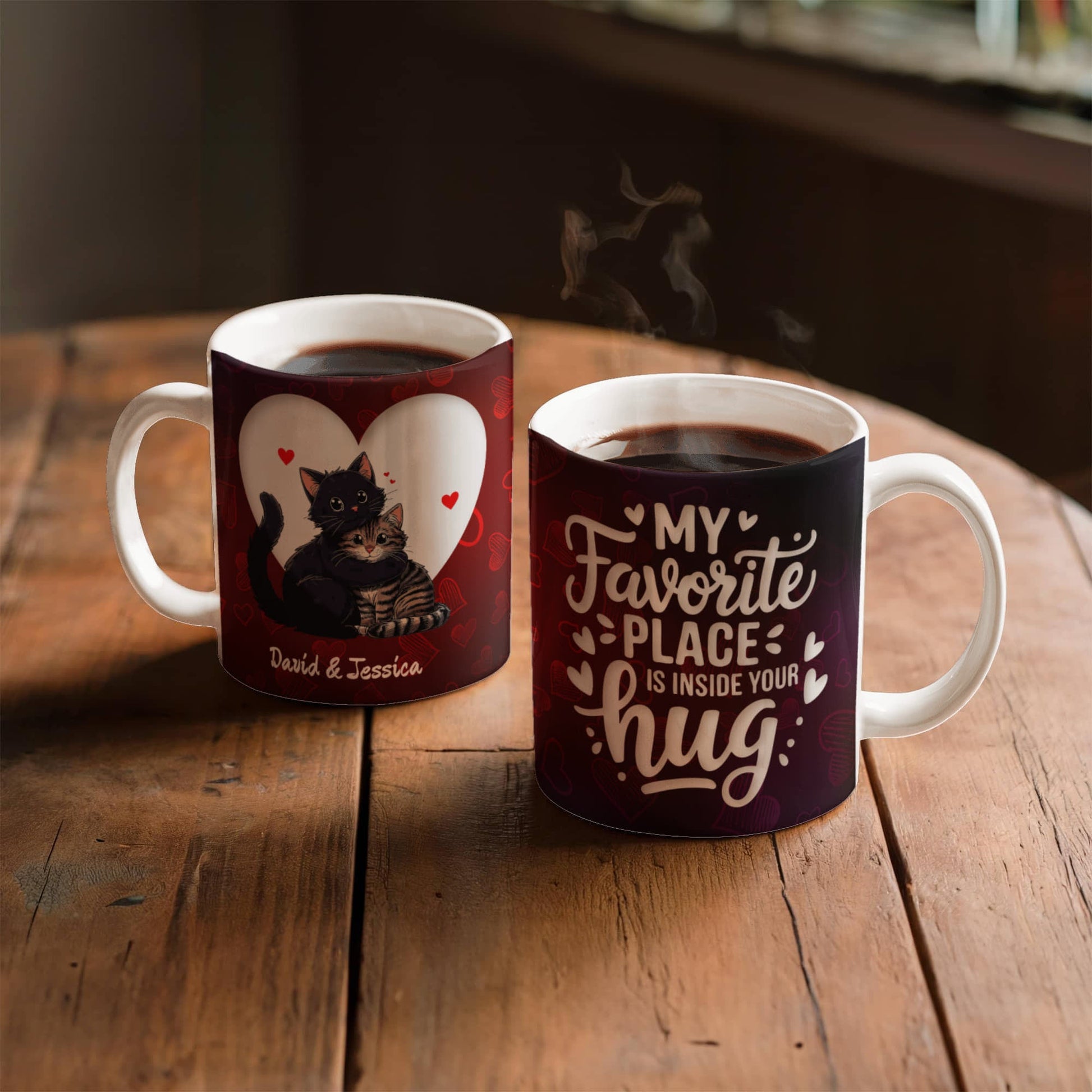 “My Favorite Place” Personalized Couple’s Mug  Drinkware Deeply Engraved