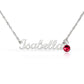Silver Name Necklace with July-Birthstone