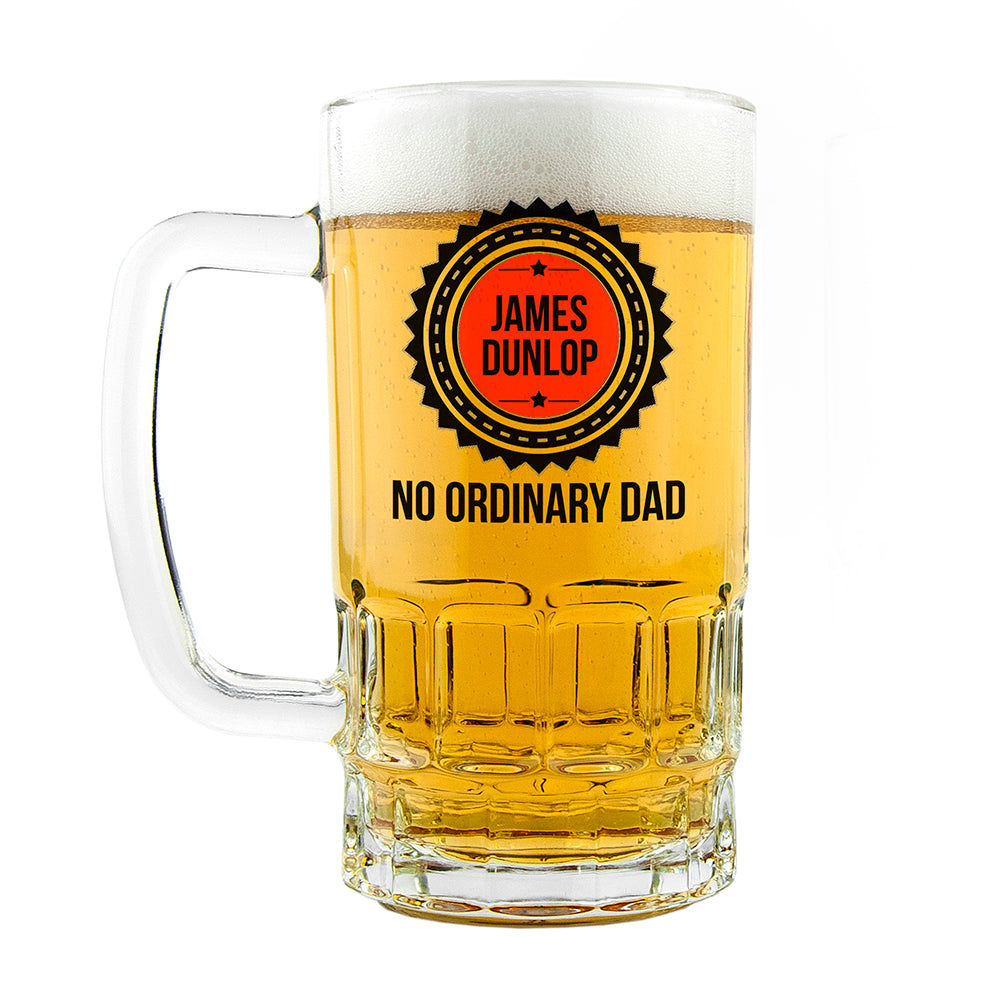 No Ordinary Dad Beer Stein | 740g Heavyweight Beer Mug  Beer Mugs Deeply Engraved