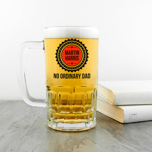 No Ordinary Dad Beer Stein | 740g Heavyweight Beer Mug  Beer Mugs Deeply Engraved