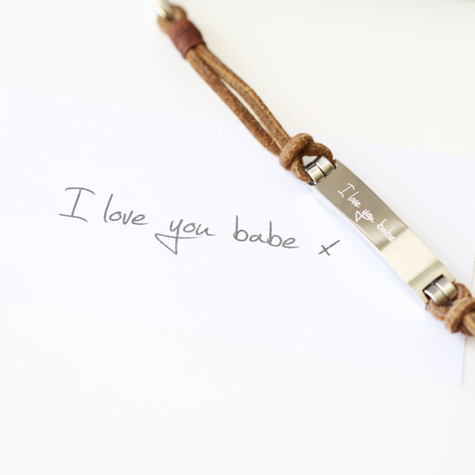 Nolven – Handwriting Engraved Wide-Clasp Bracelet  Men's Bracelets Deeply Engraved