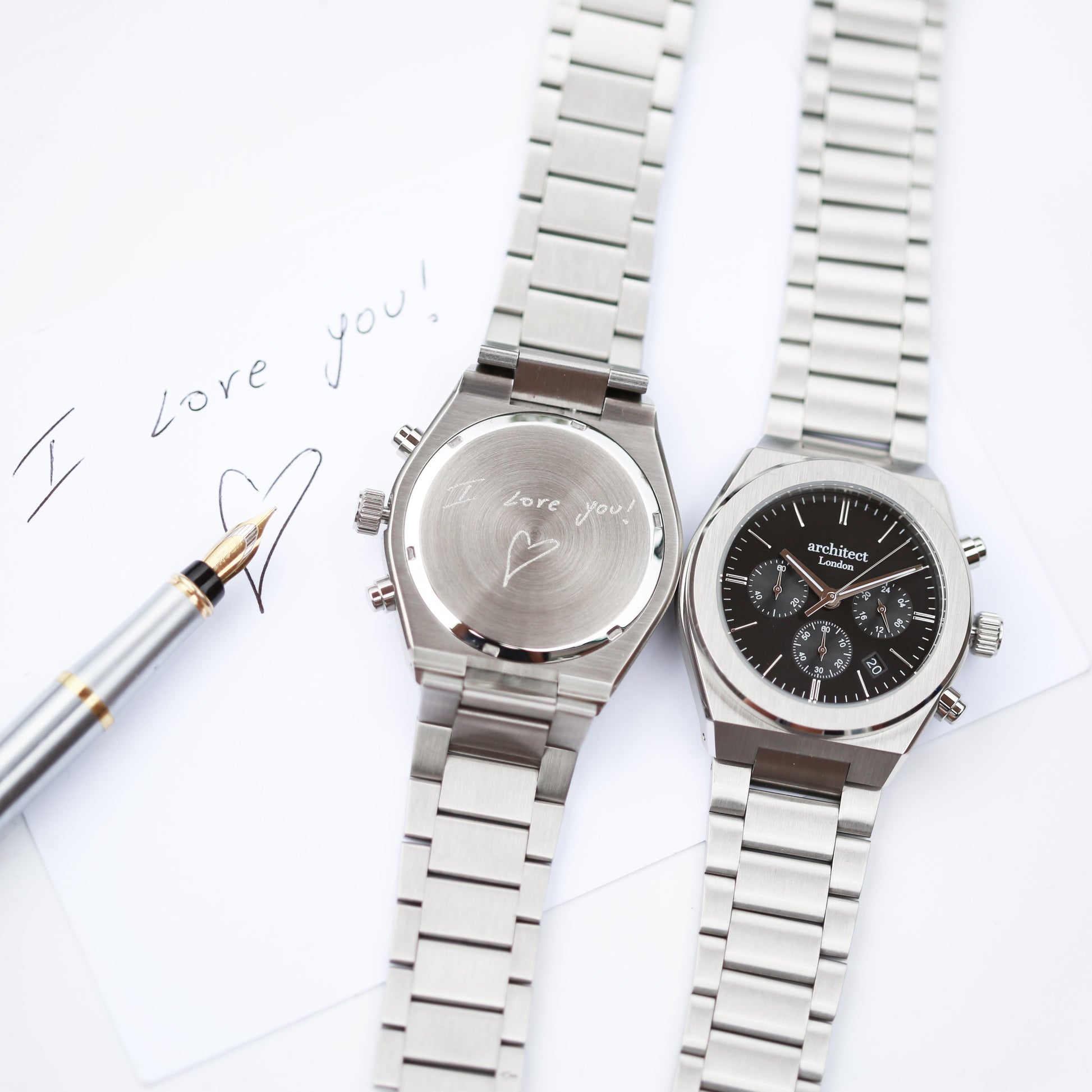 Orbix Black - Men's Handwriting Engraved Watch  Men's Watches Deeply Engraved
