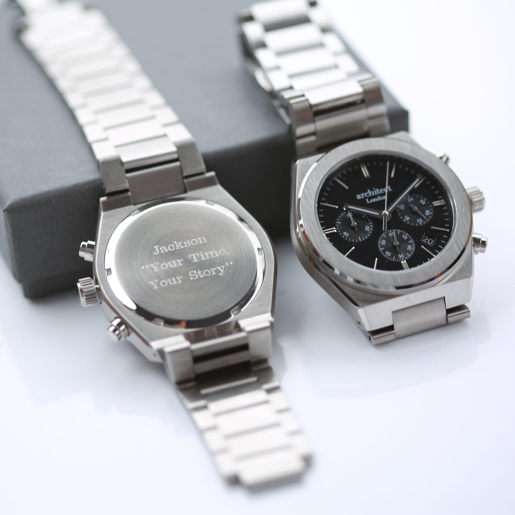 Orbix Black - Men's Personalized Watch  Men's Watches Deeply Engraved