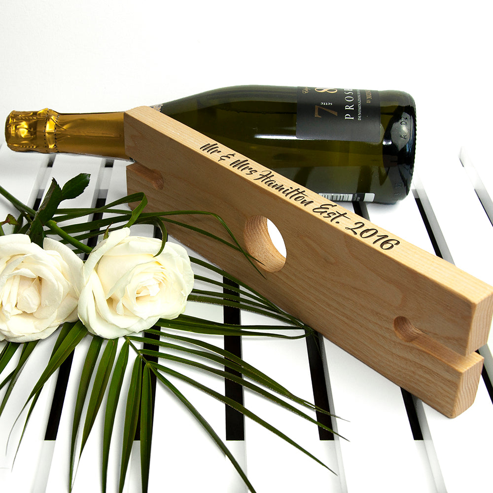 Personalised Welsh Wooden Champagne Holder - Lovesakes