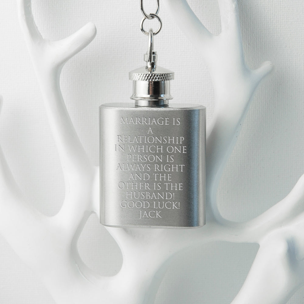 Personalized Silver Plated Lucky Sixpence Mini Hip Flask - Lovesakes