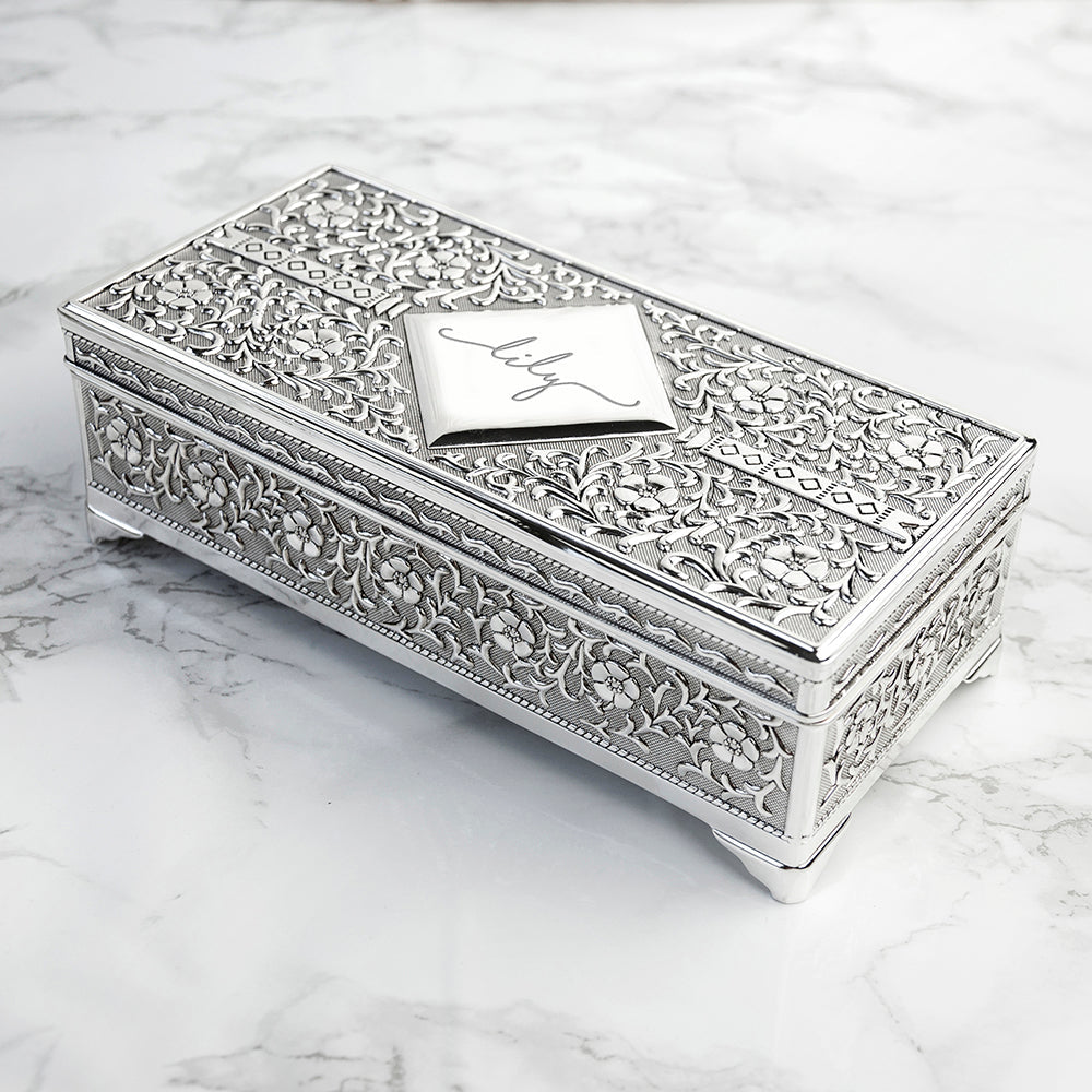 Personalized Silver Trinket Box - Lovesakes