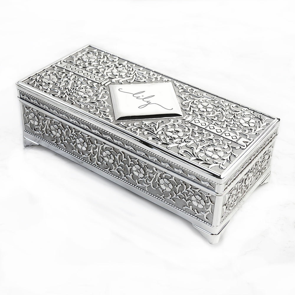 Personalized Silver Trinket Box - Lovesakes