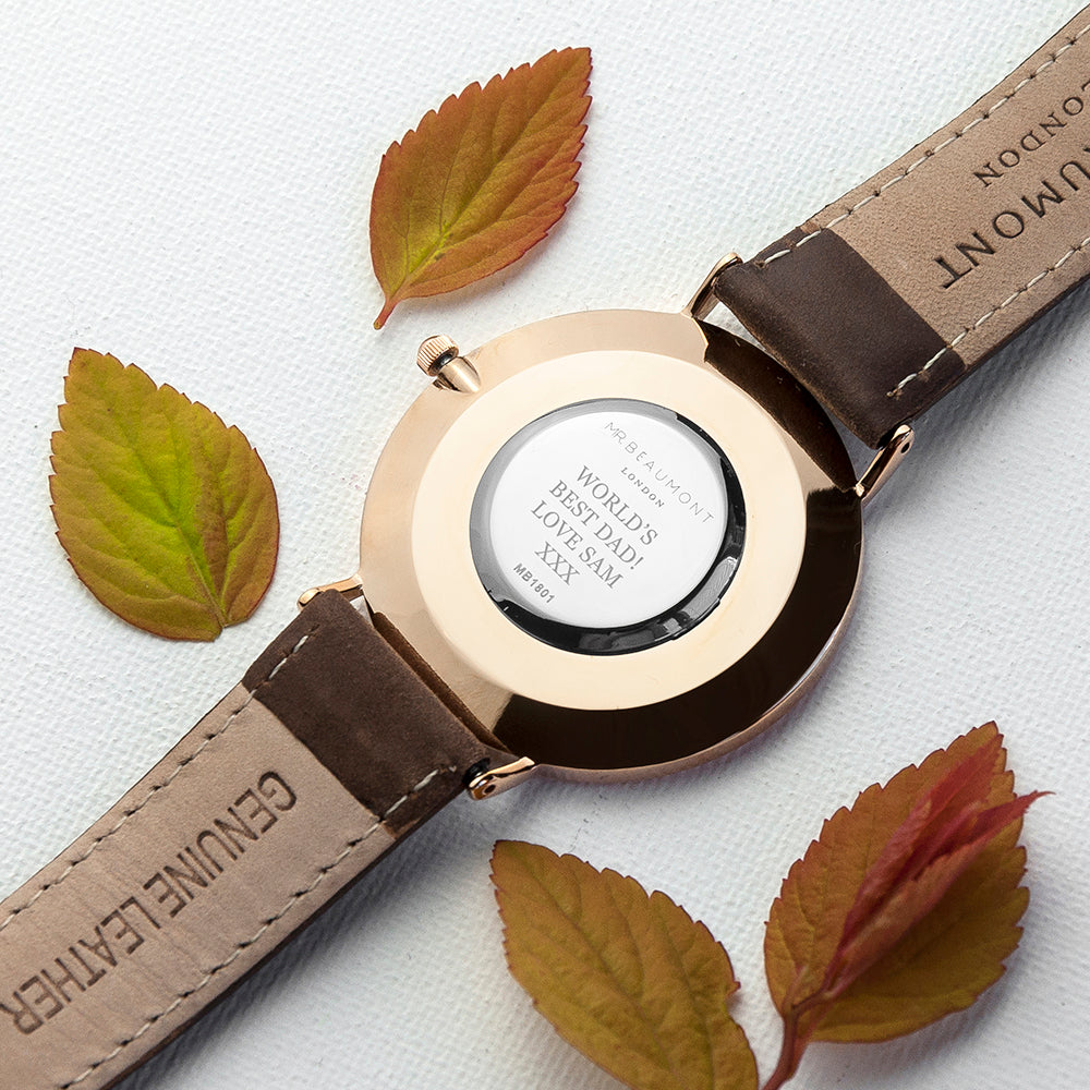 MrBeaumont-Men's Personalized Minimalist Leather Watch Gift-for-men