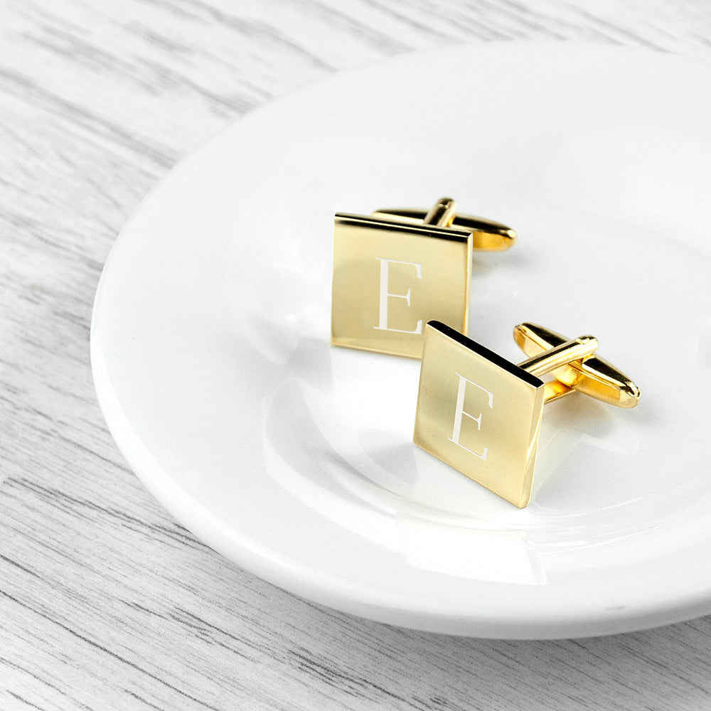 Personalised Square Gold Plated Cufflinks - Lovesakes