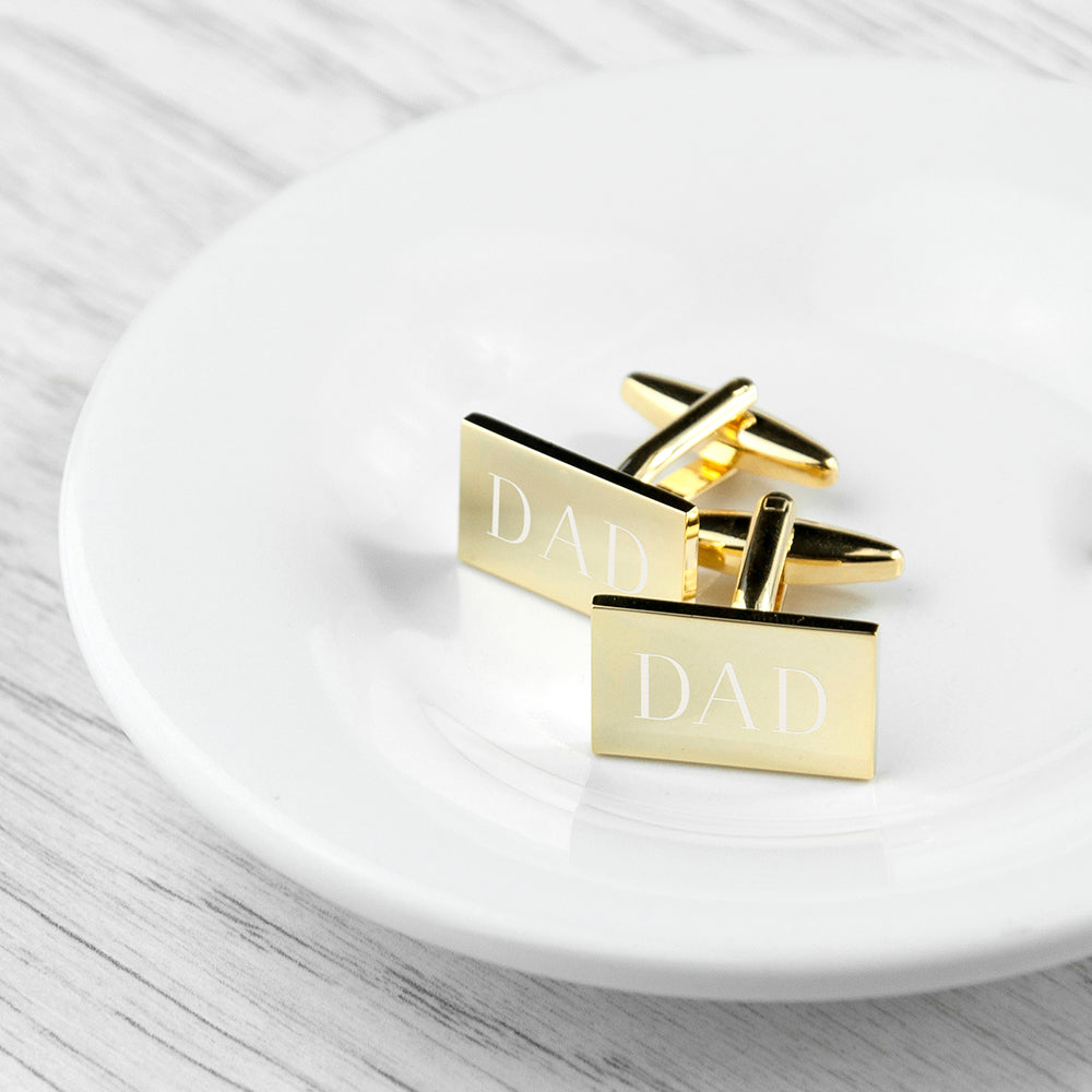 Personalised Rectangle Gold Plated Cufflinks - Lovesakes