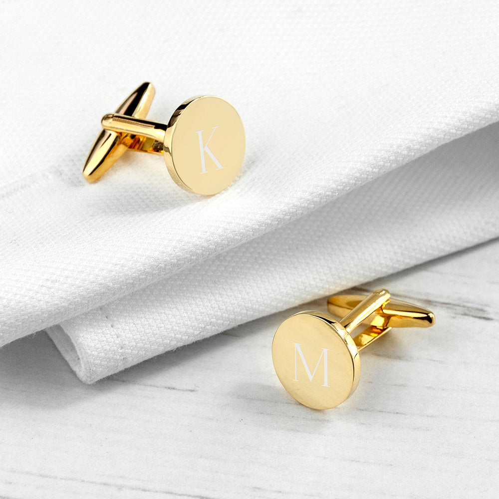 Personalised Round Gold Plated Cufflinks - Lovesakes