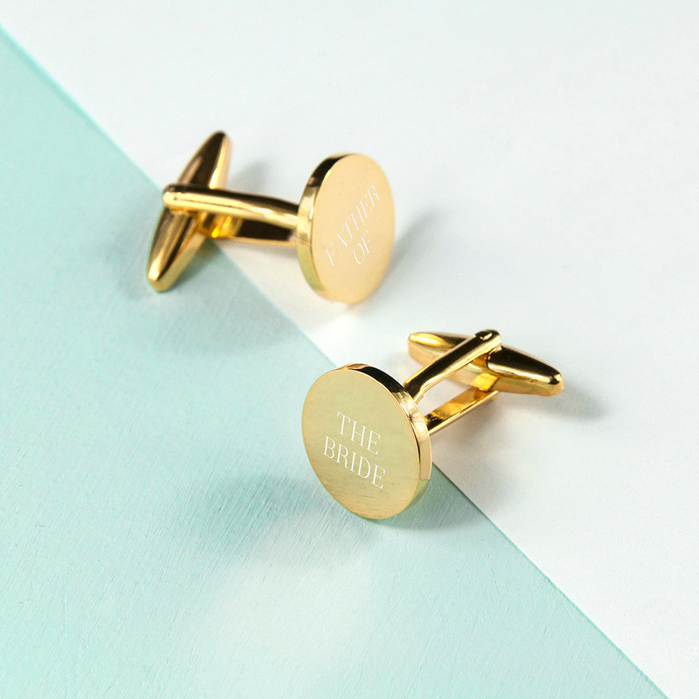 Personalised Round Gold Plated Cufflinks - Lovesakes