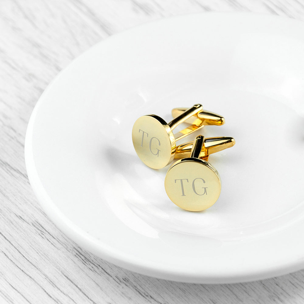 Personalised Round Gold Plated Cufflinks - Lovesakes