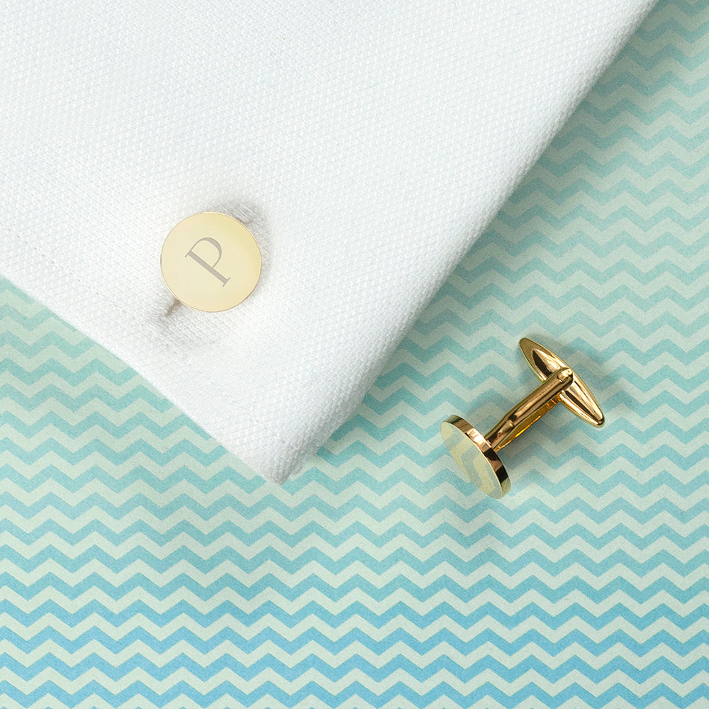 Personalised Round Gold Plated Cufflinks - Lovesakes