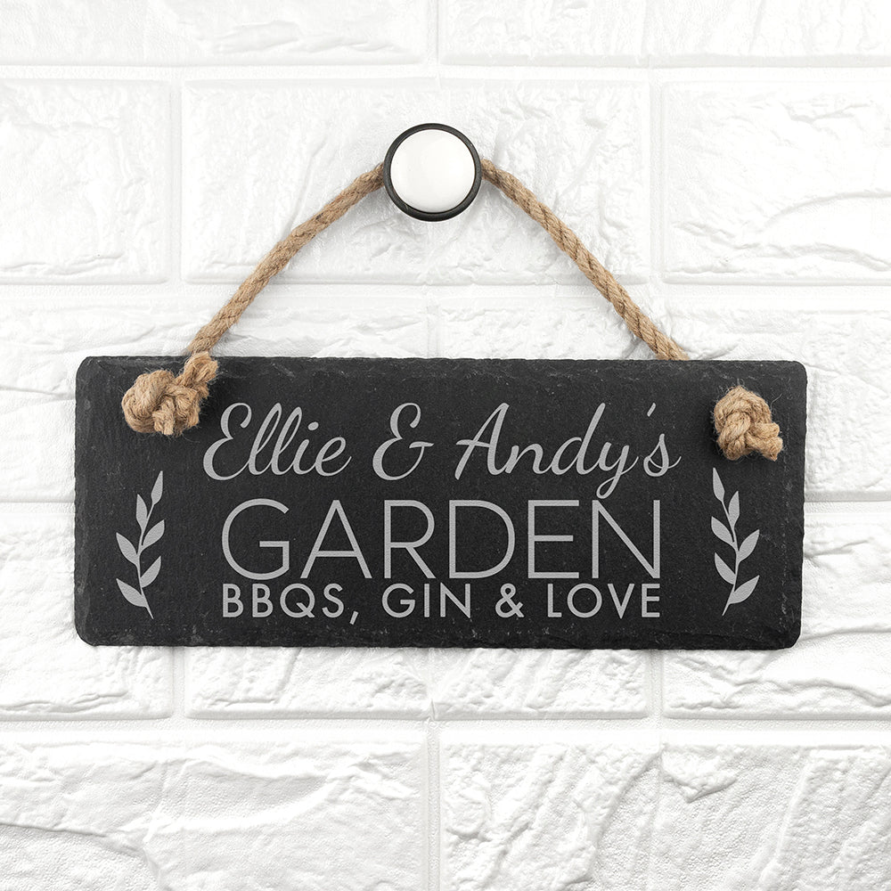 Personalized Our Garden Slate Hanging Sign - Lovesakes