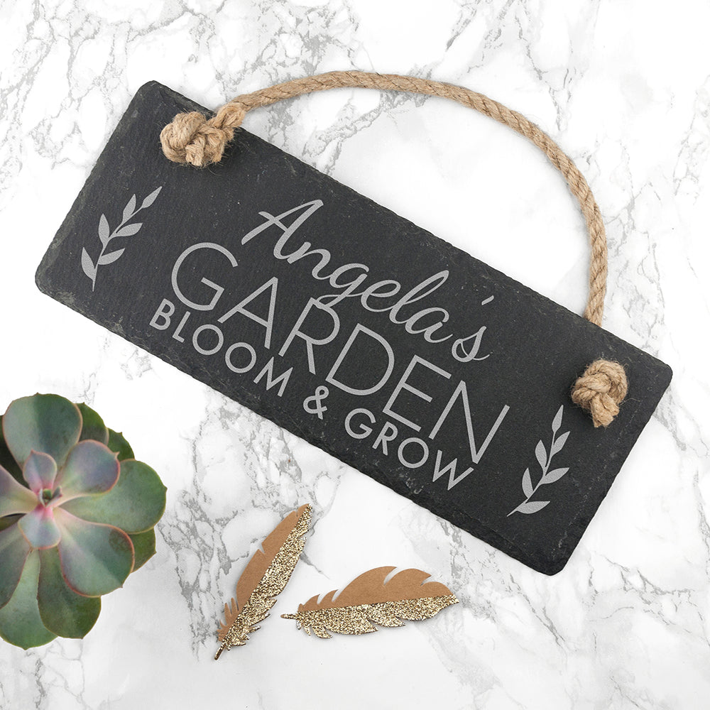 Personalized Our Garden Slate Hanging Sign - Lovesakes