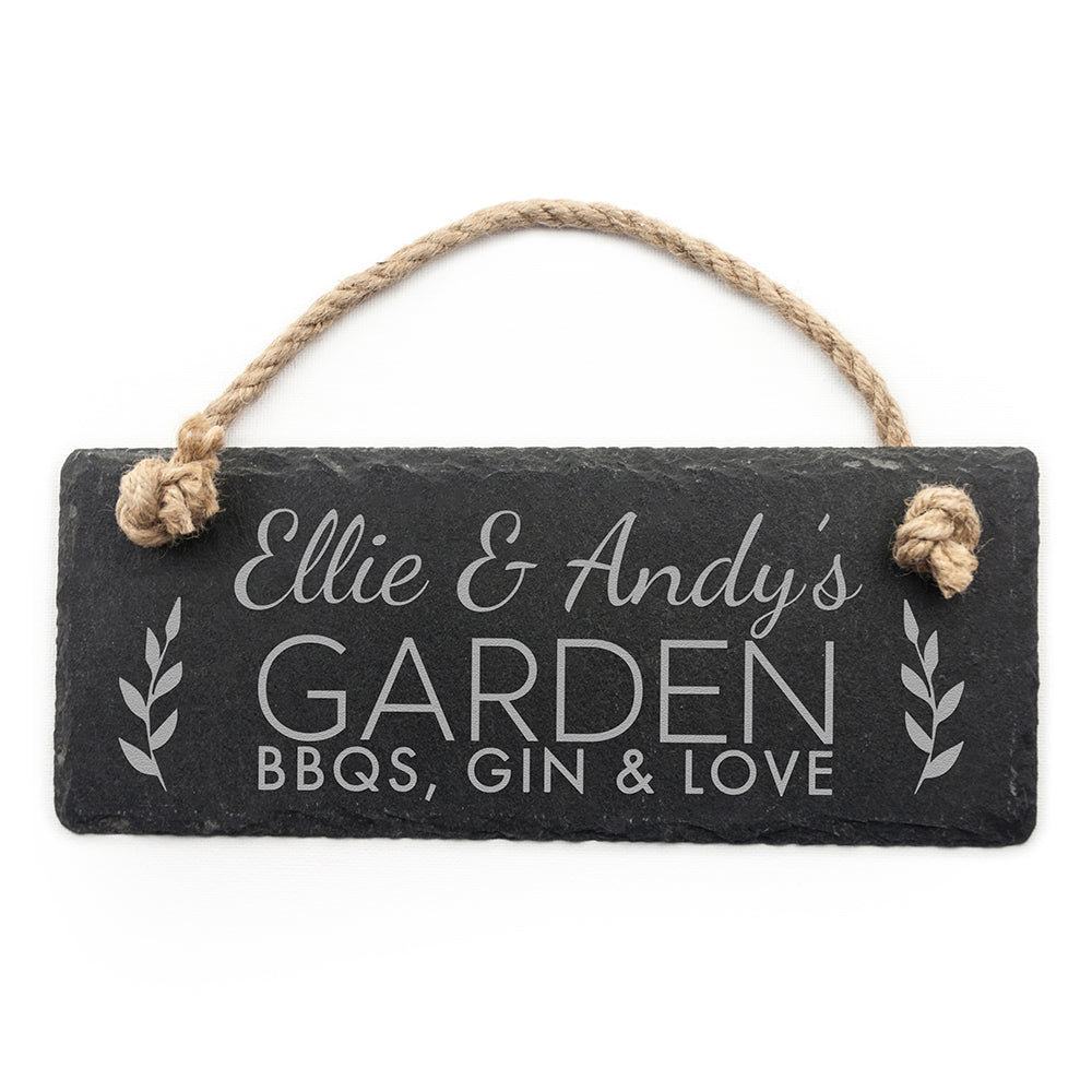 Personalized Our Garden Slate Hanging Sign - Lovesakes