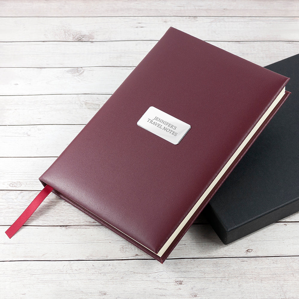 Personalized Burgundy Leather Notebook - Lovesakes