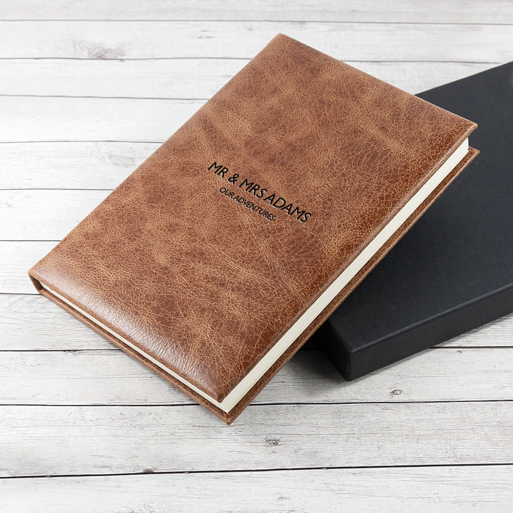 Personalized Natural Tan Leather Notebook - Lovesakes