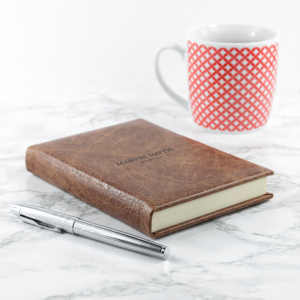 Personalized Natural Tan Leather Notebook - Lovesakes