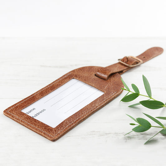 Personalised Nautical Leather Luggage Tag