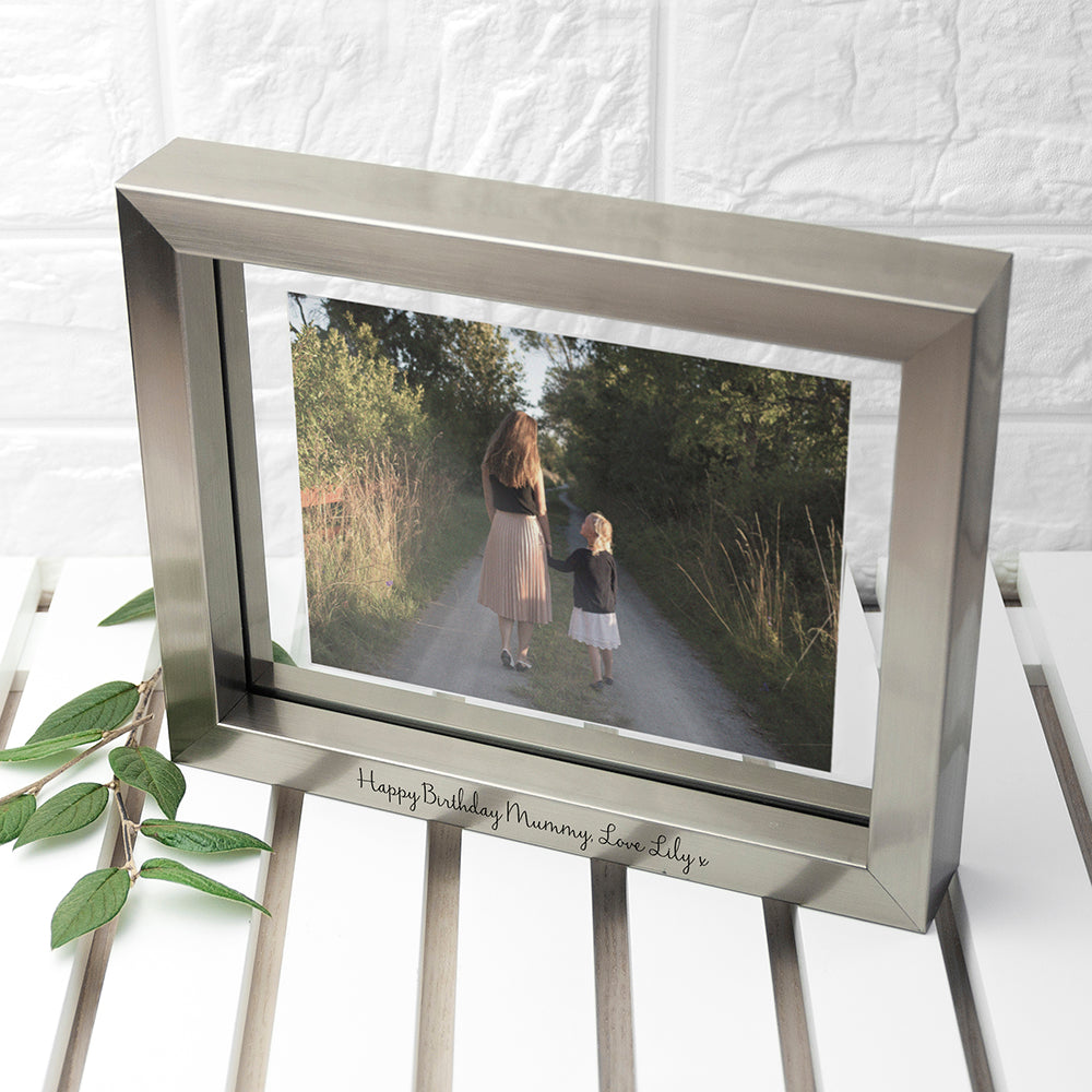 Personalised Metallic Grey Photo Frame - Lovesakes