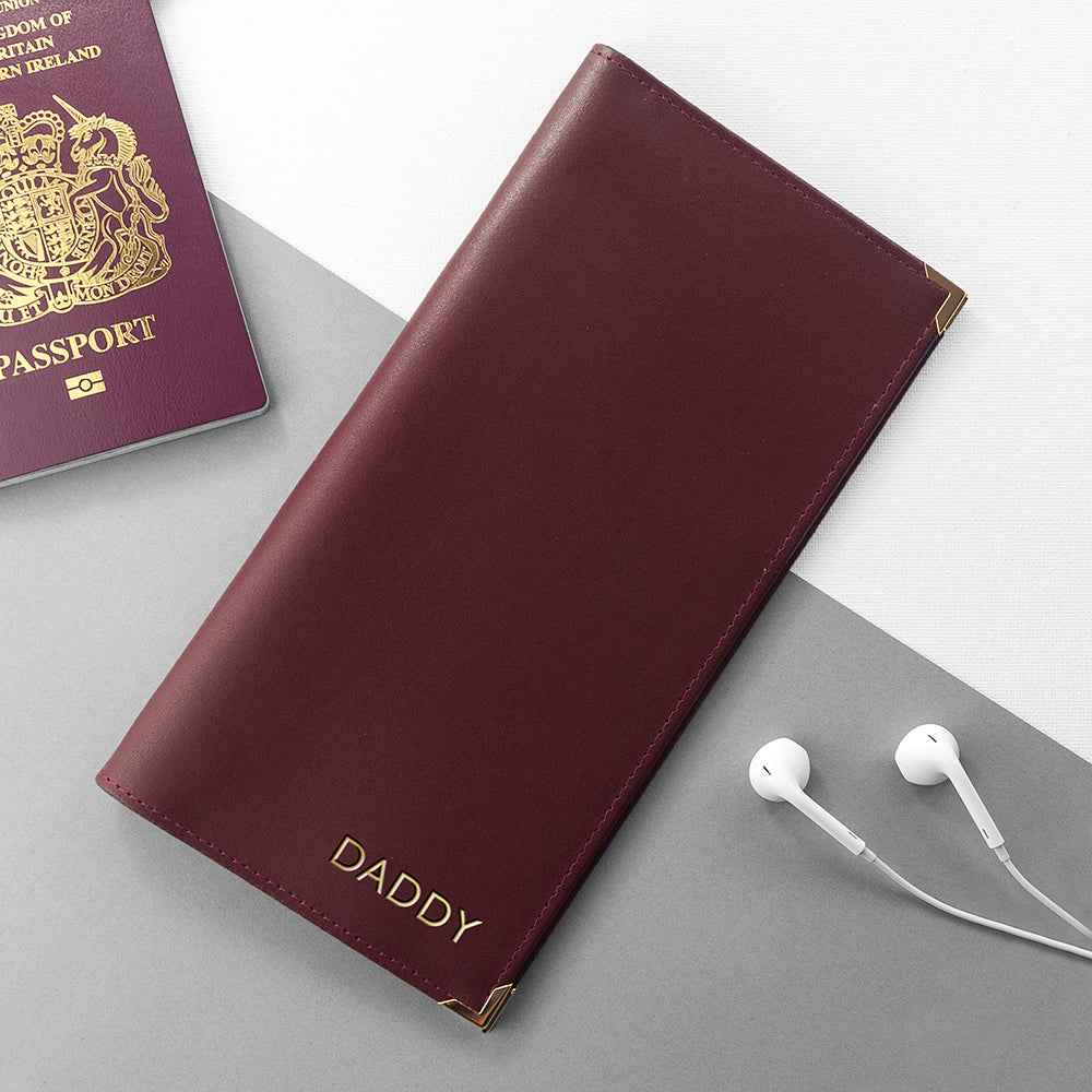 Engraved Luxury Leather Travel Wallet