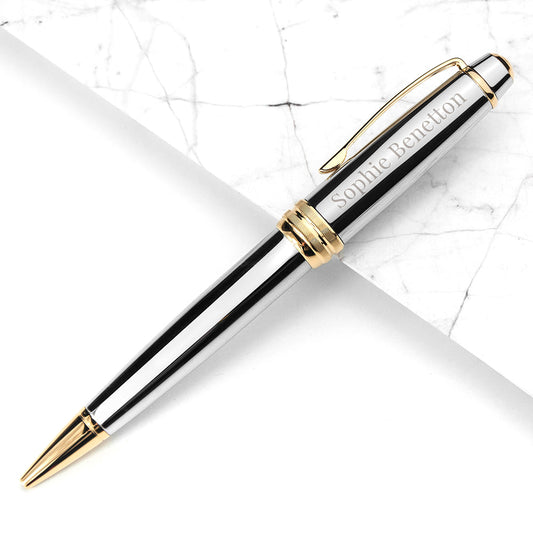 Engraved Silver Gold Medallist Pen