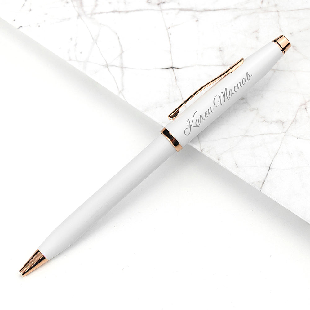 Personalized Cross Century II Pen in White - Lovesakes