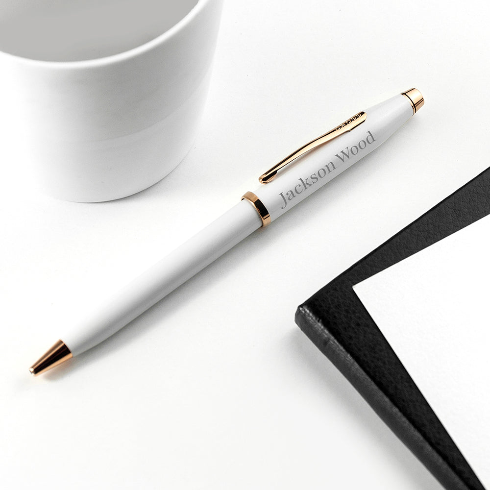 Personalized Cross Century II Pen in White - Lovesakes