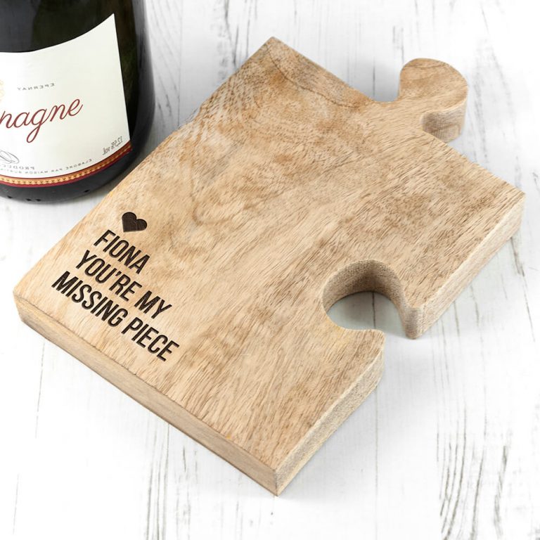 Personalized Missing Piece Wooden Jigsaw Bottle Coaster - Lovesakes