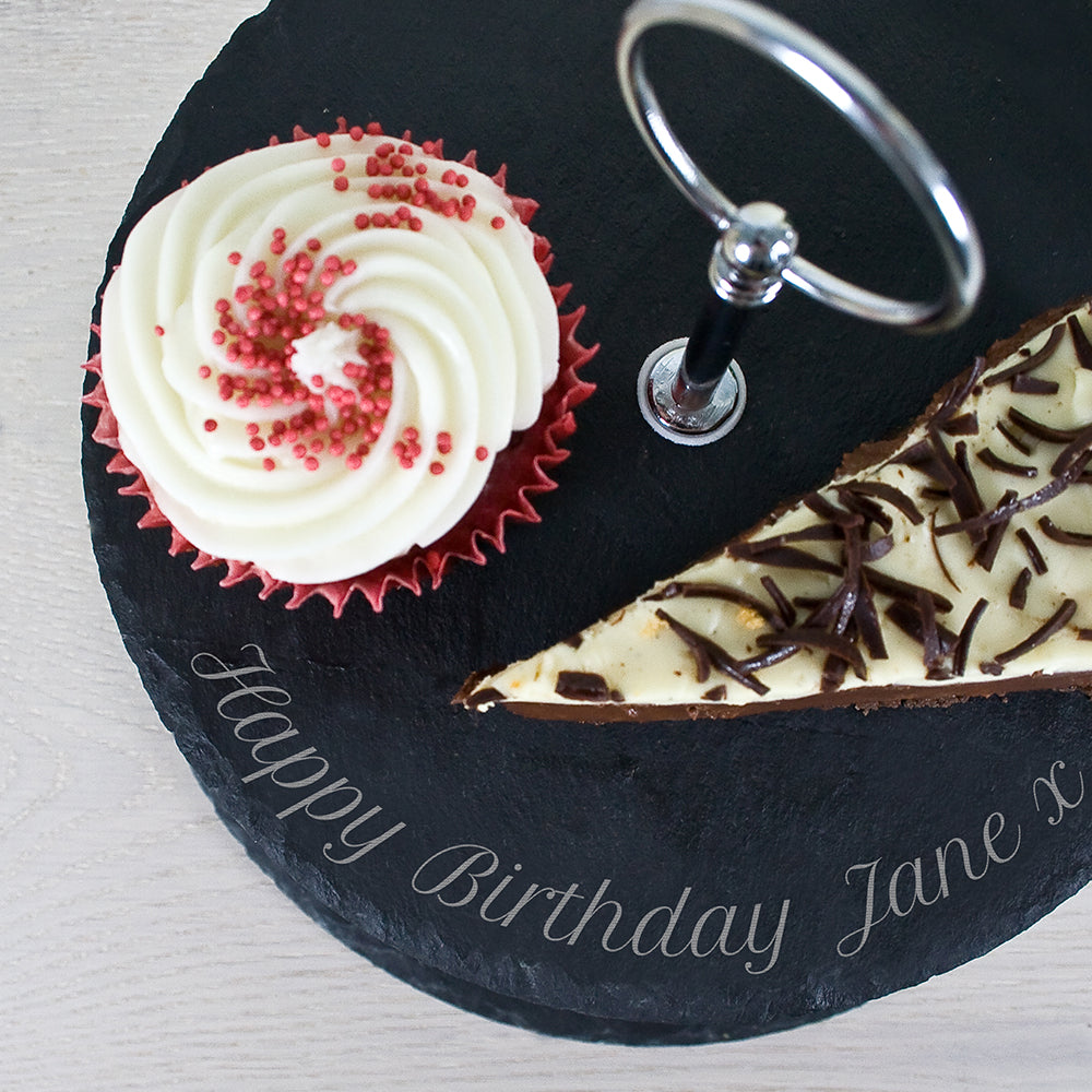 Personalised Two Tiered Slate Cake Stand - Lovesakes