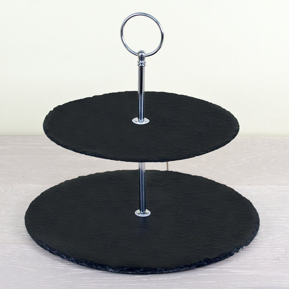 Personalised Two Tiered Slate Cake Stand - Lovesakes