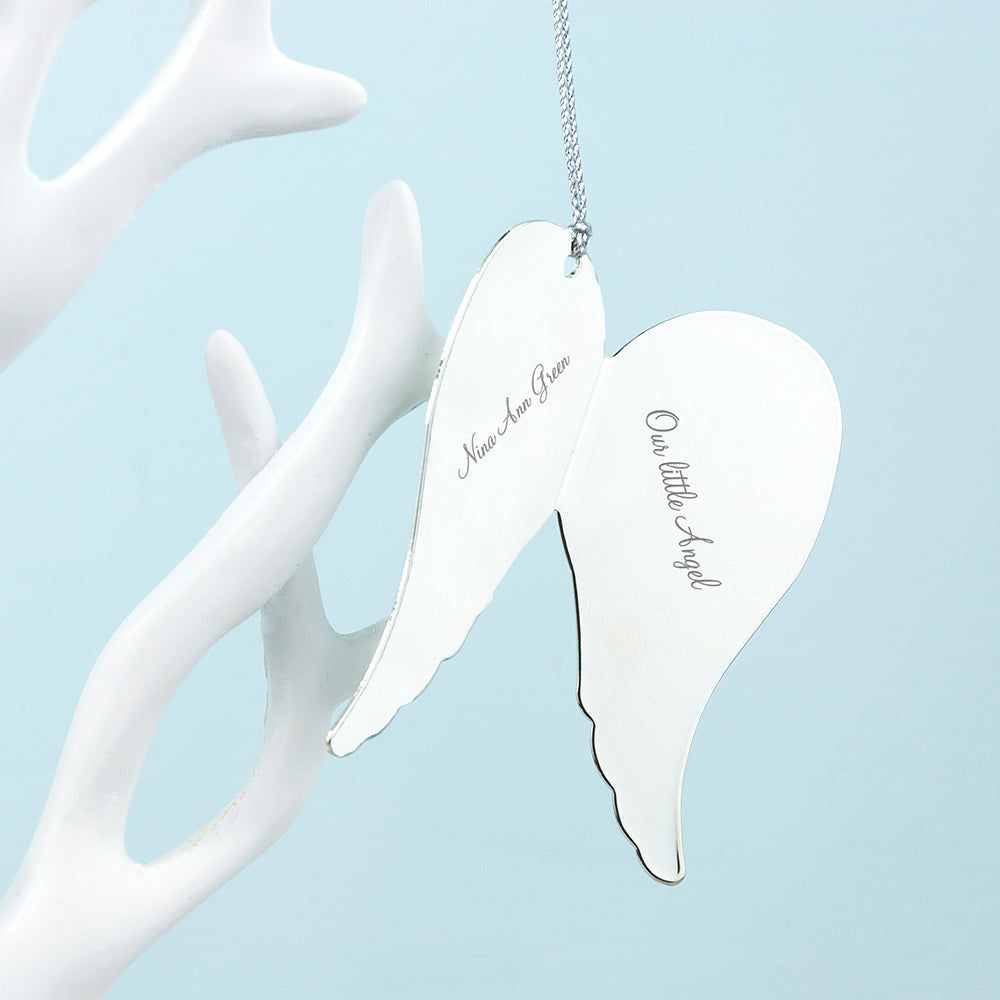 Personalised Angel Wings Ornament  Keepsakes Deeply Engraved
