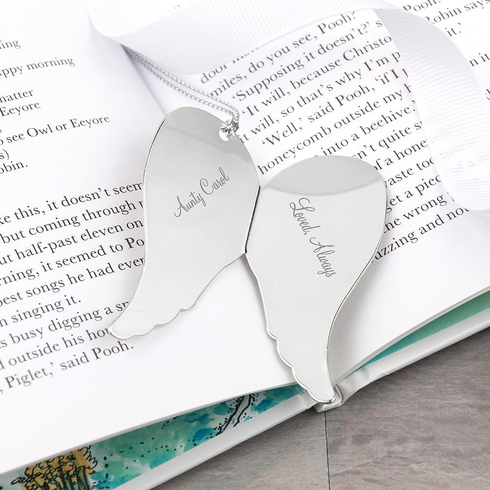Personalised Angel Wings Ornament  Keepsakes Deeply Engraved