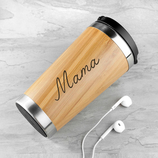 Engraved Bamboo Travel Mug