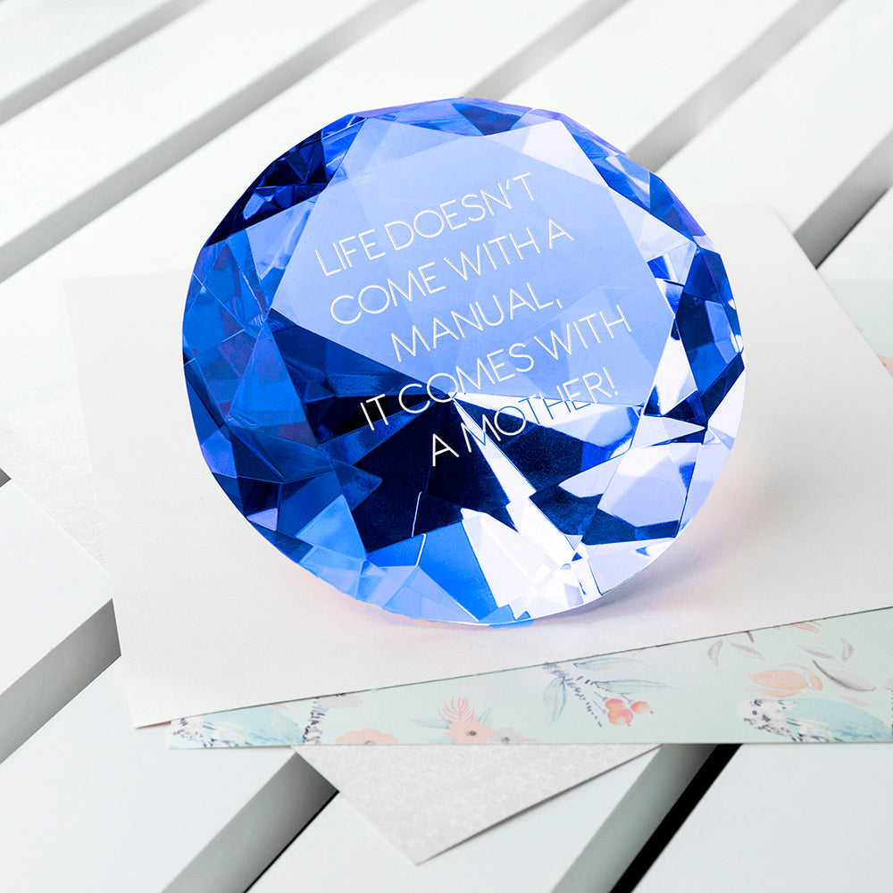 Personalized Blue Diamond Paper Weight - Lovesakes