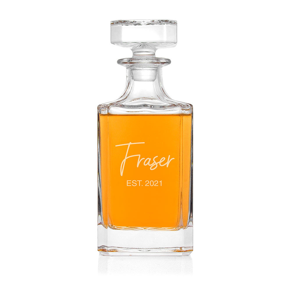 Personalised Classic Signature Square Decanter  Decanters Deeply Engraved