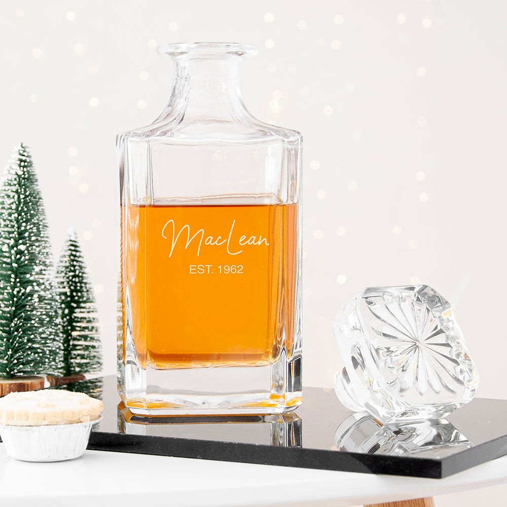 Personalised Classic Signature Square Decanter  Decanters Deeply Engraved
