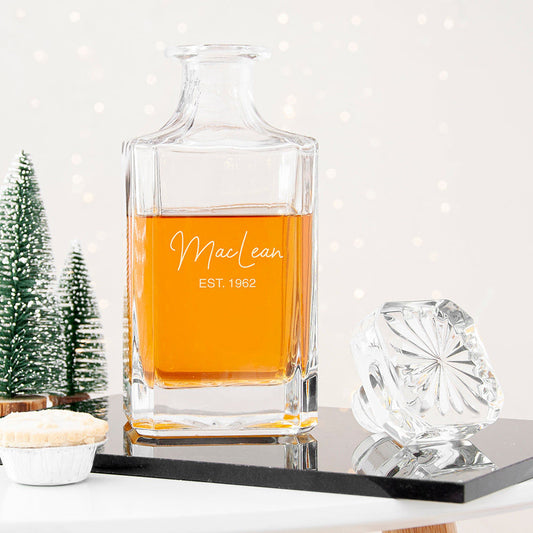 Personalised Classic Signature Square Decanter  Decanters Deeply Engraved