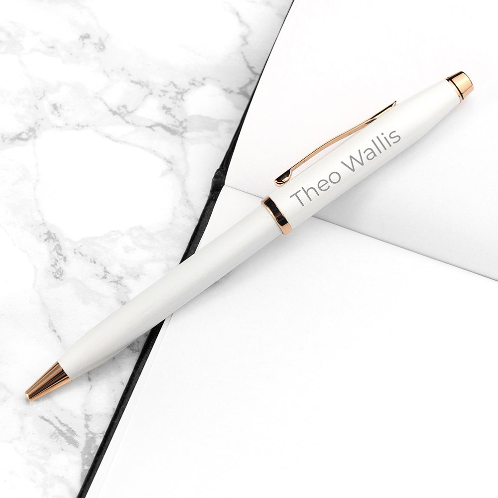 Personalized Cross Century II Pen in White - Lovesakes