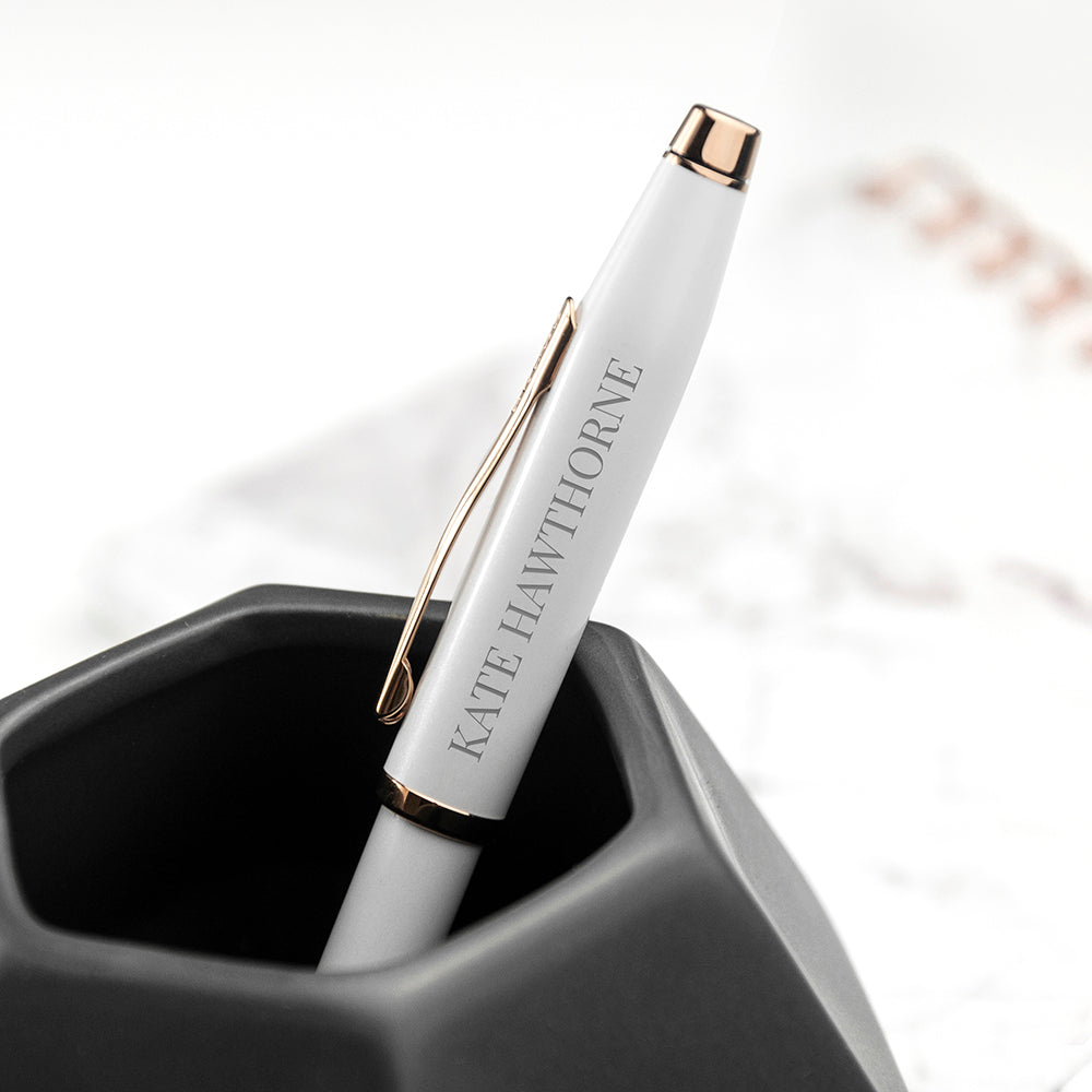 Personalized Cross Century II Pen in White - Lovesakes