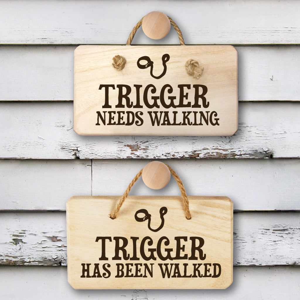 Personalized Dog Needs Walking Wooden Sign - Lovesakes